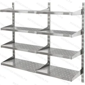 система с переменной высотой спвн 1000х600х300 «norma inox» (3 направляющие, 8 перф. полки)