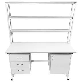 стол лабораторный с надстройкой слн 16.009 (белый)