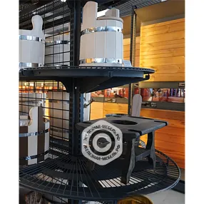 стеллаж торговый торцевой полукруглый с сетчатыми полками 25 серия