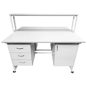стол лабораторный островной с надстройкой сло 22.012 (белый)