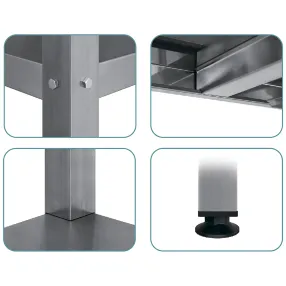 стеллаж полочный сплп «profi inox» 1800х1200х600 со сплошной полкой (нерж.сталь)