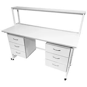 стол лабораторный с надстройкой слн 16.015 (белый)