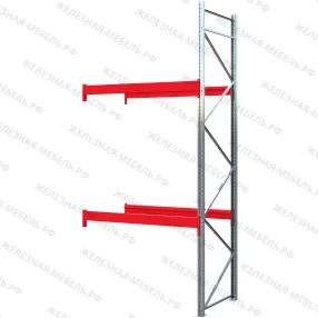 дополнительная секция стеллаж грузовой стсм 4000х1800х1000 (2 яруса), усиленный