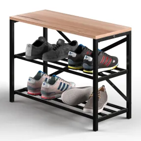 обувница gutta 500х690х290 (3 полки) каркас чёрный, настил эвок