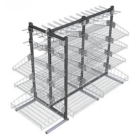 стеллаж торговый прикассовый островной с торцевой секцией 700 мм серия