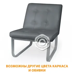 диван-кресло до-6/1 (кожзам эконом серый, каркас серый)